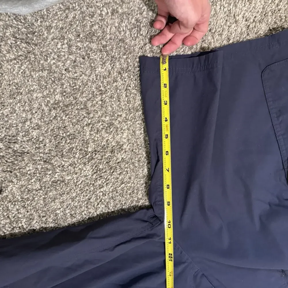 Orvis Voyager Shorts Mens 32 Navy Blue Cargo Zip Pocket Travel Outdoor